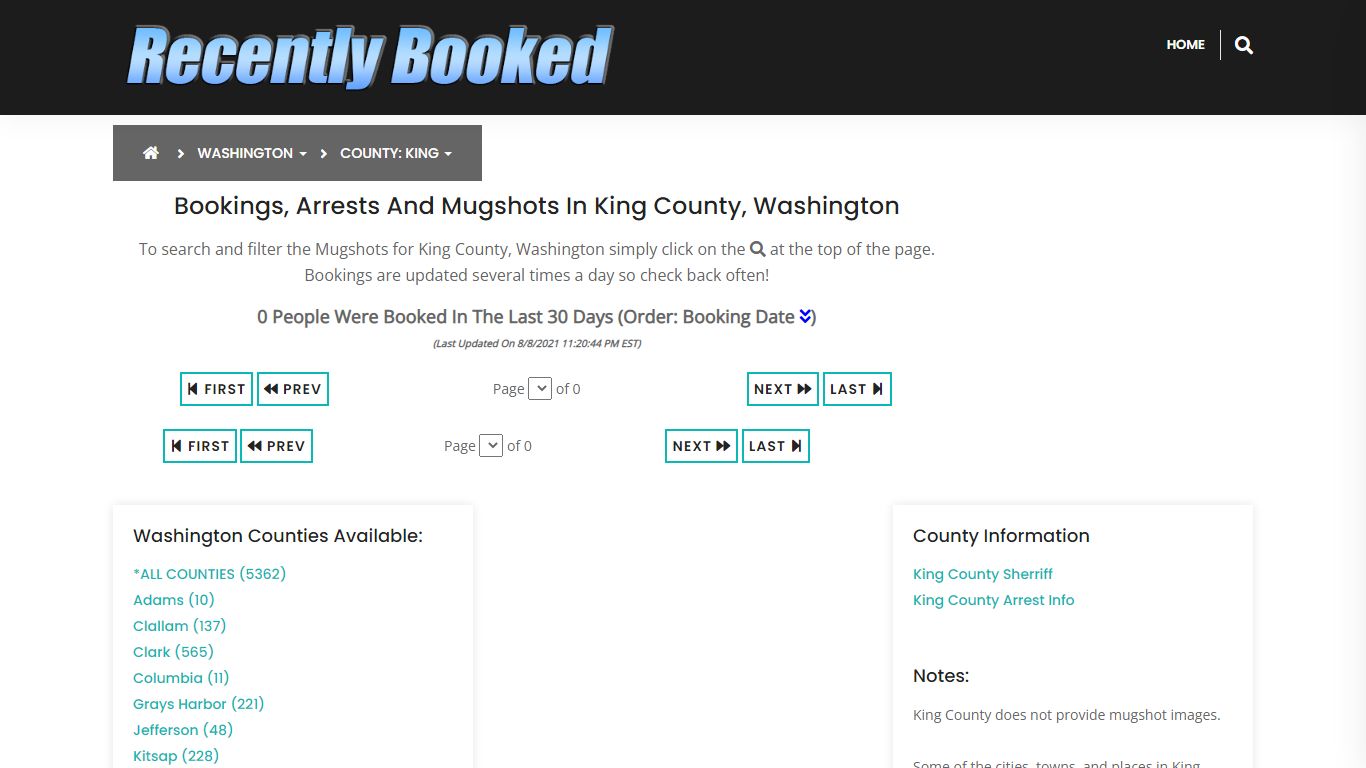Bookings, Arrests and Mugshots in King County, Washington - Recently Booked